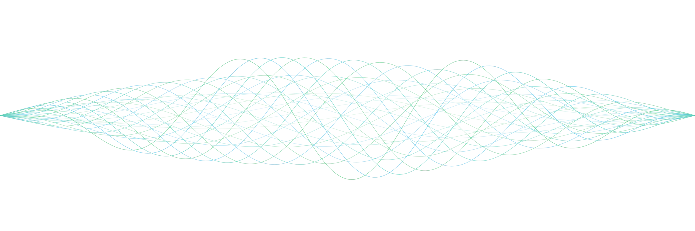 Layered sine waves fading in from dark to green